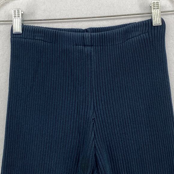 EILEEN FISHER Leggings XS Cotton Sweater Knit Ribbed Pull On Blue VTG USA - Picture 3 of 15